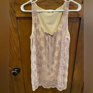 Cabi intrigue lavendar tank lace overlay style #663 size medium